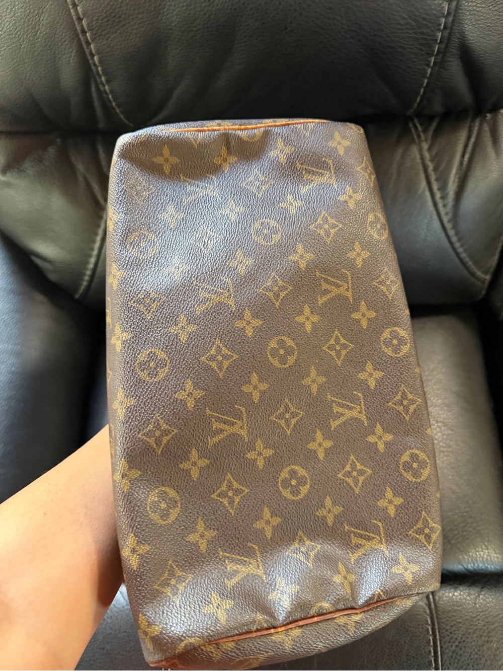 Louis Vuitton Monogram Canvas Brown Top Handle Satchel with Tan Accents - Picture 6 of 8